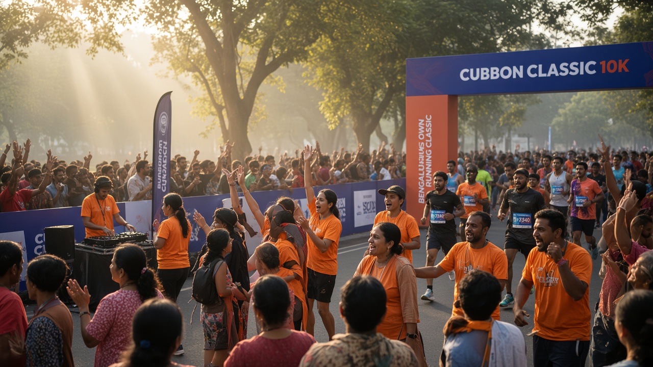 Cheer zone on the Cubbon Classic course