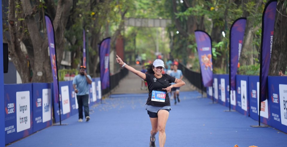A runner at the Cubbon Classic finish